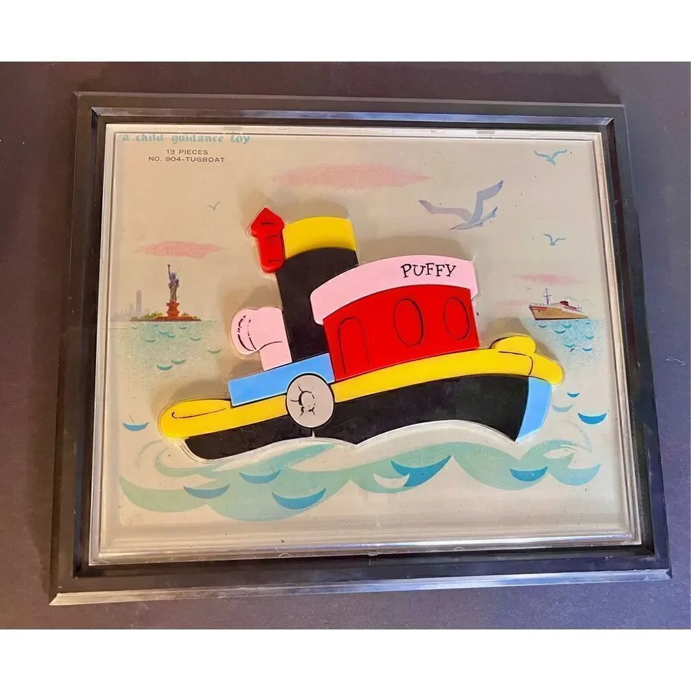 Child Guidance Toys Inc. Plastic Magnetic Puzzle Tugboat in New York Harbor #904